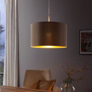 Lampada a sospensione dorata in tessuto, Terme