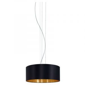 Lampada a sospensione dorata in tessuto, Terme