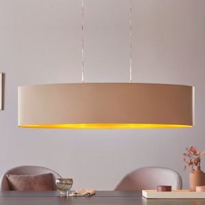 Lampada a sospensione dorata in tessuto, Terme
