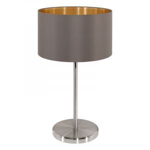 Lampada da tavolo marrone in tessuto, Terme, con interruttore