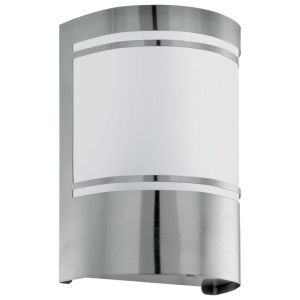 Applique da esterno con sensore crepuscolare argenta in vetro, Aartje, IP44