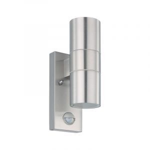 Applique da esterno con sensore di movimento argenta in acciaio inossidabile, Marlies, IP44