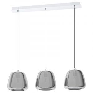 Lampada a sospensione cromata in vetro, Gauke