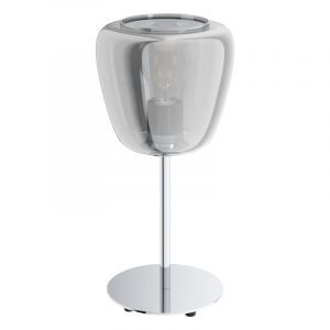 Lampada da tavolo cromata in acciaio, Gauke, con interruttore