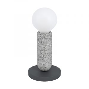 Lampada da tavolo antracite in acciaio, Patrycja, con interruttore