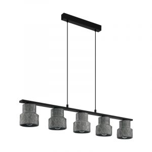 Lampada a sospensione in zinco in acciaio, Katrien