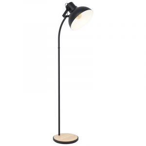 Lampada da terra in legno marrone, Elmira, con interruttore