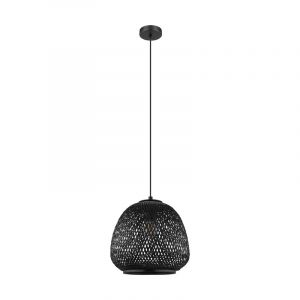 Lampada a sospensione in legno nera, Nicole