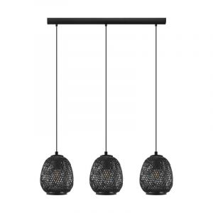 Lampada a sospensione in legno nera, Nicole