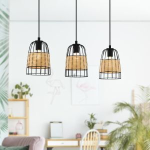 Lampada a sospensione in rattan marrone, Guillaume