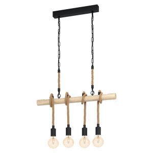 Lampada a sospensione in legno marrone, Zerina