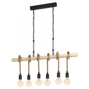 Lampada a sospensione in legno marrone, Zerina
