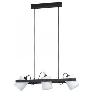 Lampada a sospensione in legno nera, Kaspar