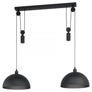Lampada a sospensione nera in acciaio, Yvette