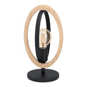 Lampada da tavolo in legno marrone, Angeline, con interruttore