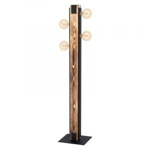 Lampada da terra in legno marrone, Dragana, con interruttore