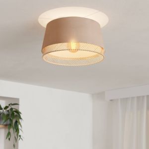 Plafoniera beige in tessuto, Ruby