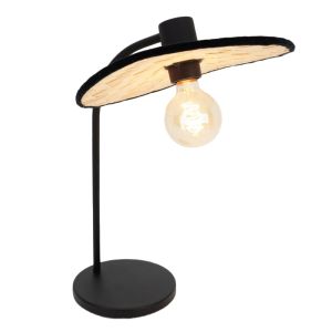 Lampada da tavolo marrone in legno, Jillah, con interruttore