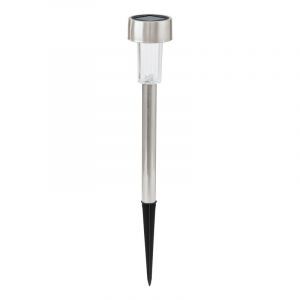 Faretto da giardino argento in acciaio inossidabile, Zora, 0,5W, 3000K LED, IP44, con interruttore