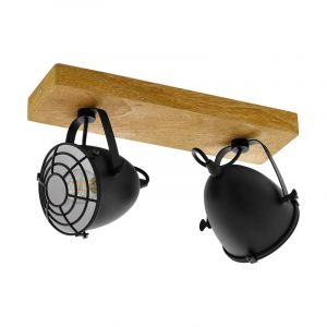Faretto da soffitto in legno marrone, Pasquale