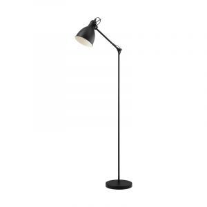 Lampada da terra nera metallo, Lavinio, con interruttore