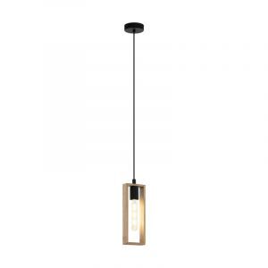 Lampada a sospensione in legno marrone, Elroy