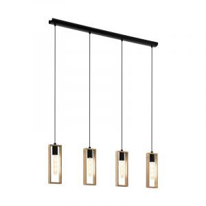 Lampada a sospensione in legno marrone, Elroy