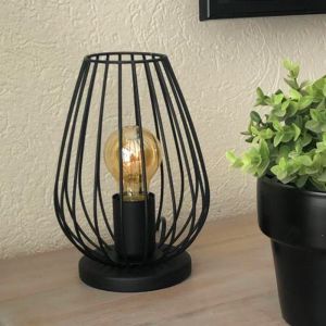Lampada da tavolo nera metallo, Kitana, con interruttore