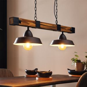 Lampada a sospensione in legno marrone, Josia