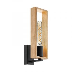 Applique da parete in legno nera, Elroy