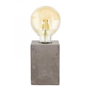 Lampada da tavolo in ceramica grigia, Dylano, con interruttore