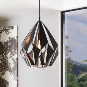 Lampada a sospensione nera metallo, Acri