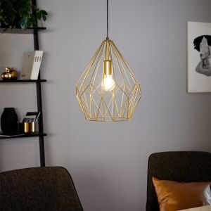 Lampada a sospensione dorata metallo, Acri