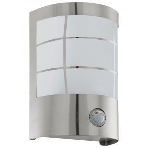 Applique da esterno con sensore di movimento argenta in acciaio inossidabile, Aartje, IP44