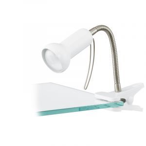 Faretto con pinza bianco in plastica, Okko, con interruttore