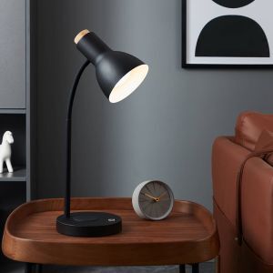 Lampada da tavolo nera in alluminio, Serena, 5,5W, 3000K LED, controllo touch