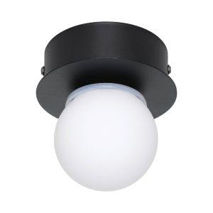 Lampada da soffitto nera in acciaio, Escha, 3,3W, 3000K LED