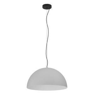 Lampada a sospensione semisfera grigia in acciaio, Geneva
