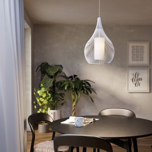 Lampada a sospensione bianca in vetro, Maritima