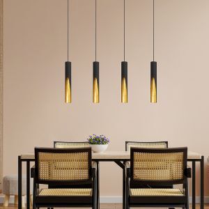 Lampada a sospensione dorata in alluminio, Aloysius