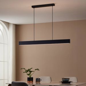 Lampada a sospensione intelligente nera in alluminio, Andrew, 19W, bianco regolabile tra caldo e freddo LED