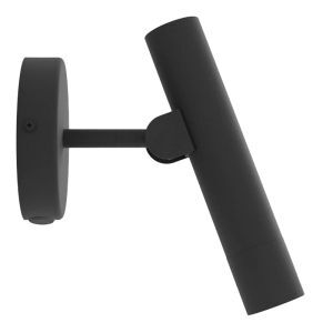 Applique da parete nera in alluminio, Aleyna, 5W, 3000K LED, con interruttore