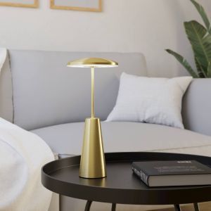 Lampada da tavolo dorata in acciaio, Ishika, 2,8W, white switch LED, IP54, controllo touch