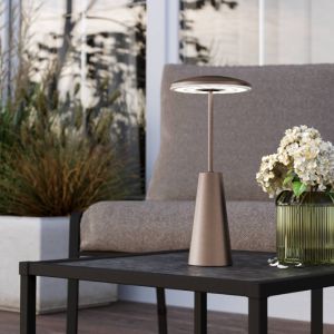 Lampada da tavolo di bronzo in acciaio, Ishika, 2,8W, white switch LED, IP54, controllo touch