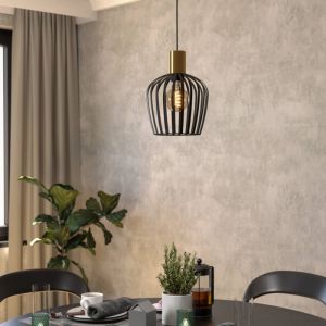 Lampada a sospensione nera in acciaio, Insaf
