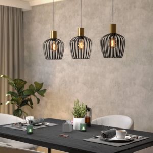 Lampada a sospensione nera in acciaio, Insaf