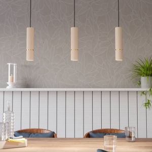 Lampada a sospensione beige in acciaio, Vahid