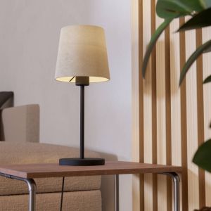 Lampada da tavolo nera in tessuto, Siham, con interruttore