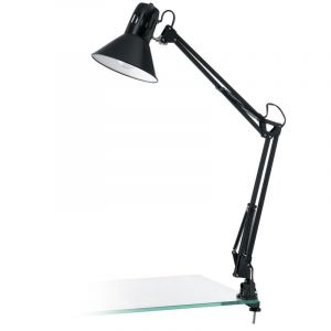 Lampada con morsetto nera in plastica, Jordin, con interruttore