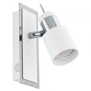 Faretto da soffitto cromato in acciaio, Nicolas, con interruttore